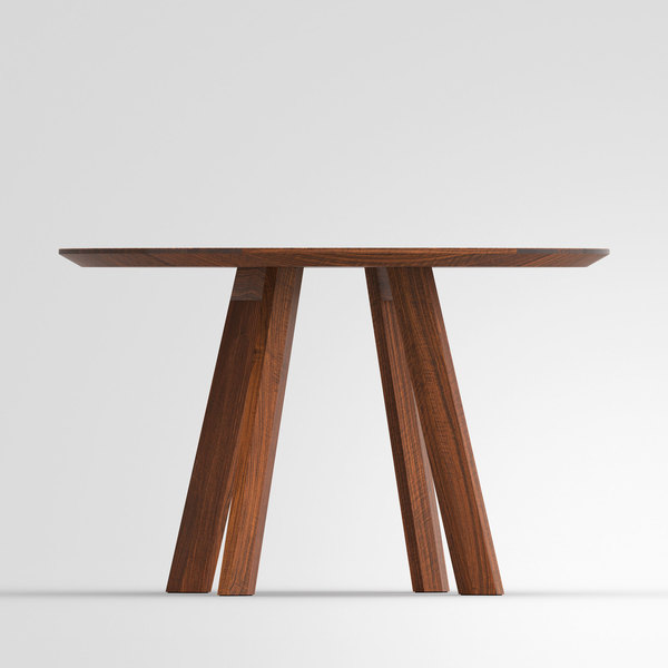 Designer Round Table RHOMBI ROUND cam2 custom made in solid wood by vitamin design