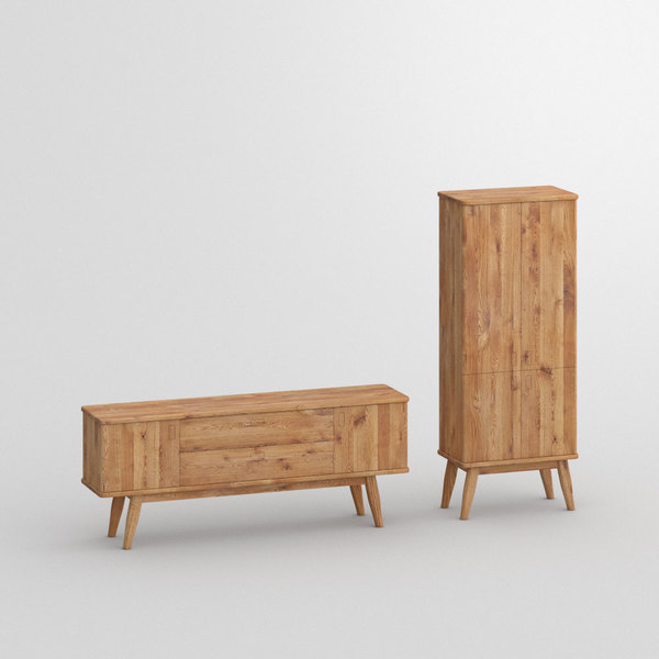 Massivholz Sideboard Kommode AETAS SPACE cam10 Maßgefertigt aus 無垢節ありオーク材、オイル仕上げ von vitamin design