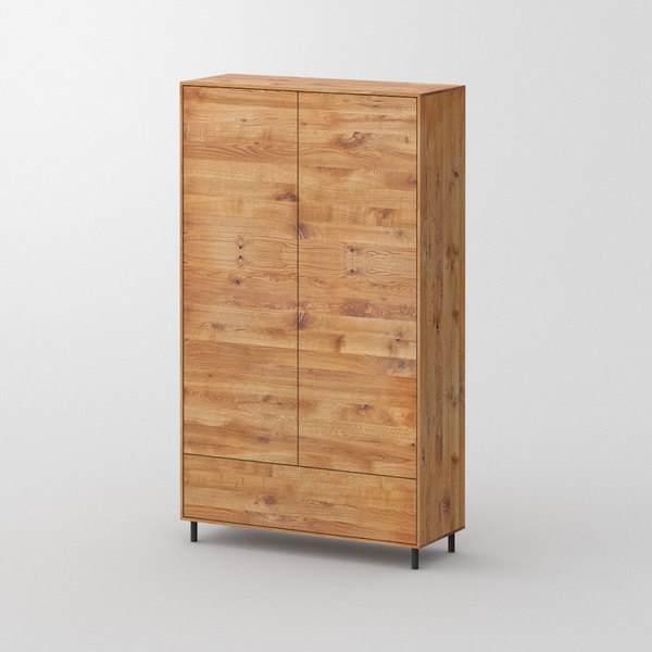 Holz Highboard Kommode IOTA HI W cam1 Maßgefertigt aus 無垢節ありオーク材、オイル仕上げ von vitamin design