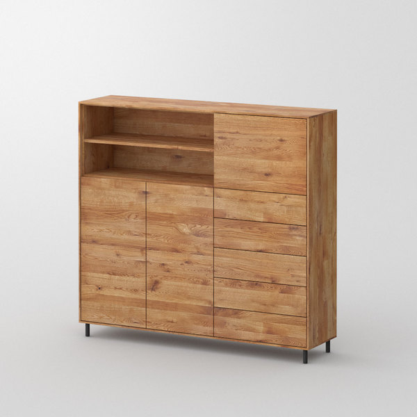 Designer Schrank Kommode IOTA MID cam1 Maßgefertigt aus 無垢節ありオーク材、オイル仕上げ von vitamin design
