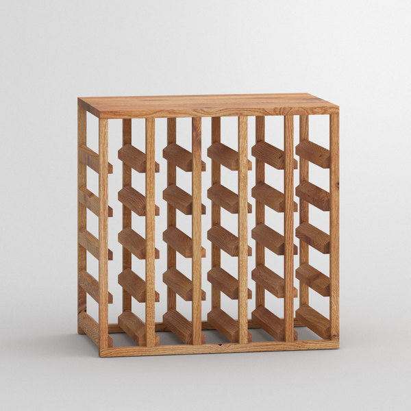 Geräumiges Weinregal AVARIUM VINO RACK cam1 Maßgefertigt aus 無垢節ありオーク材、オイル仕上げ von vitamin design