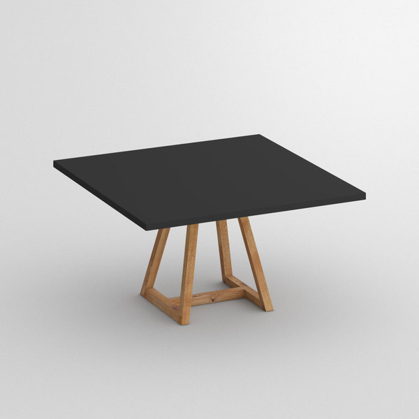 Linoleumstisch MARGO SQUARE LINO cam1 Maßgefertigt aus 無垢節ありオーク材、オイル仕上げ von vitamin design